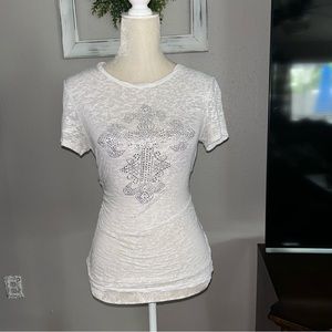 Mallgoth rhinestone Cross shirt